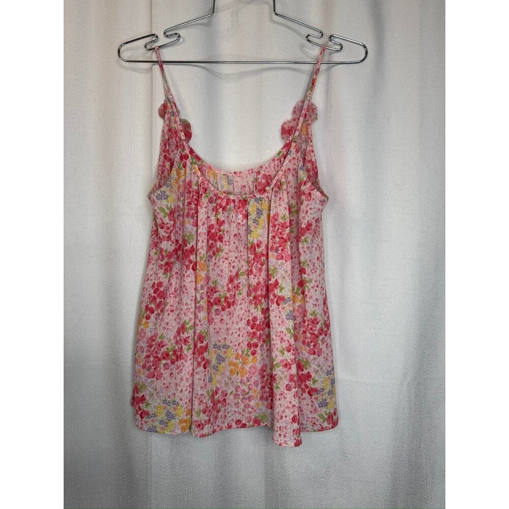 373. Oscar de la Renta Pink Label Floral Cami Top Size Large - Picture 6 of 7